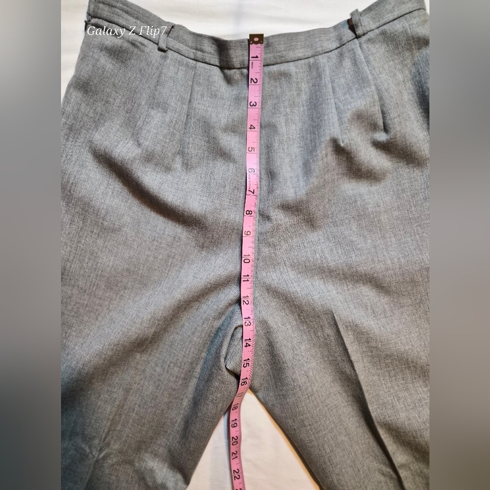 Talbots Petites Grey 100% Wool Straight Leg Trousers - Size 16P - Picture 7 of 10